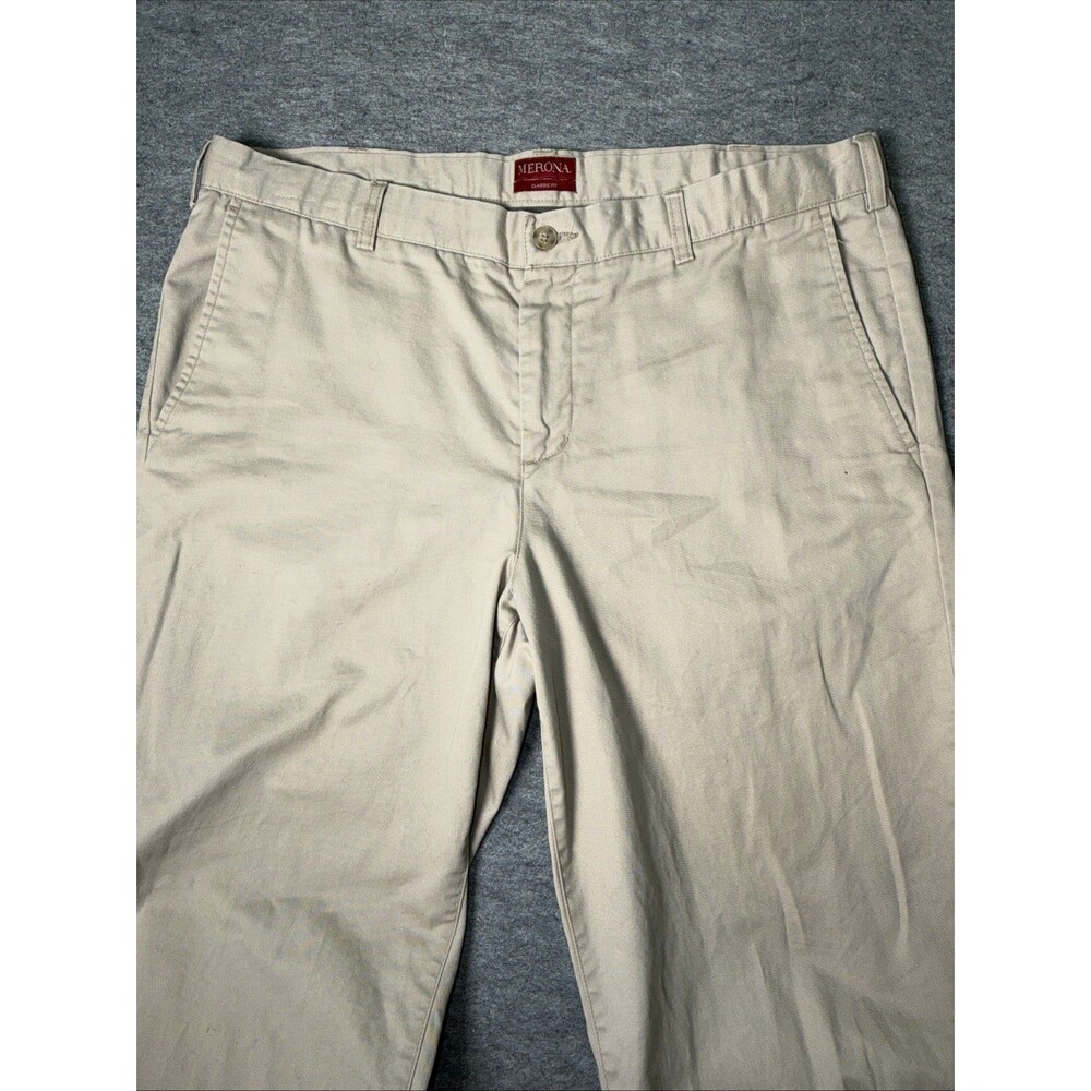 Merona Classic Fit Khaki Chino Pants Mens Beige Flat Front Casual - Size 40x32